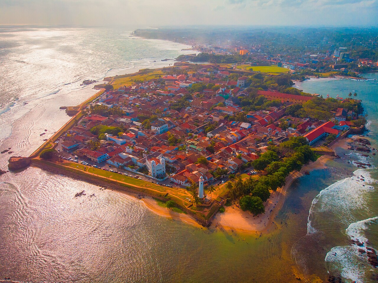 Galle Fort Lighthouse on the Southern Coast of Sri Lanka